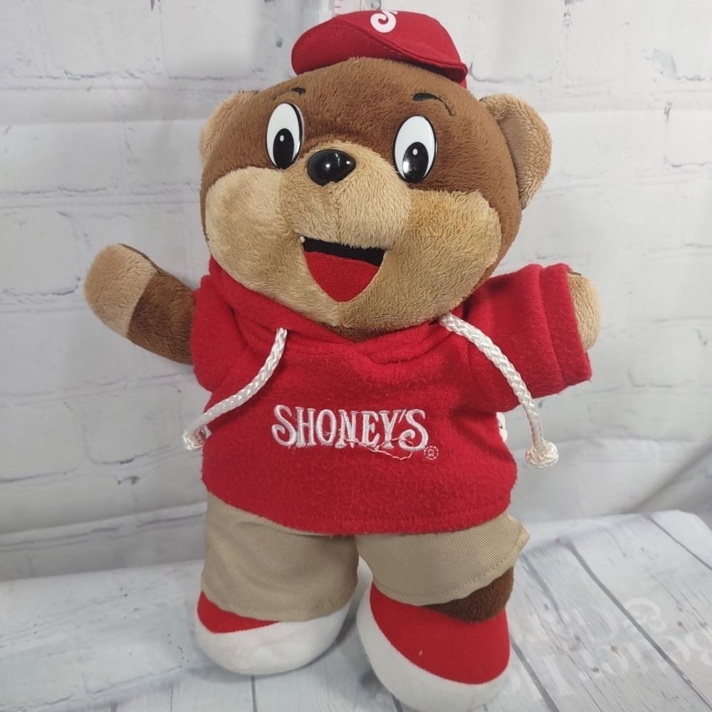 Shoney's Restaurant Shoney Bear Plush 12" Bear Shirt & Khaki Pants Retro